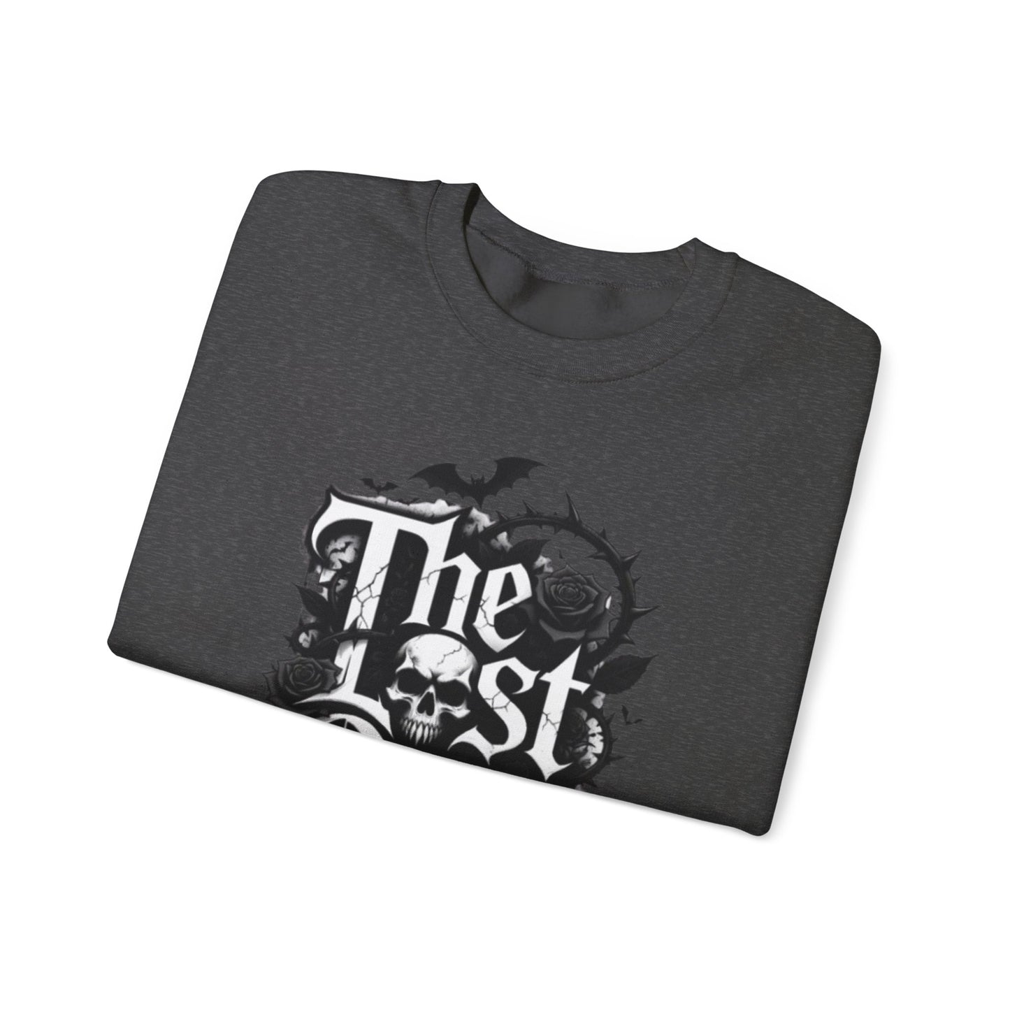 Crewneck Sweatshirt — "The Lost Ones" Gothic Skull & Bats Pullover