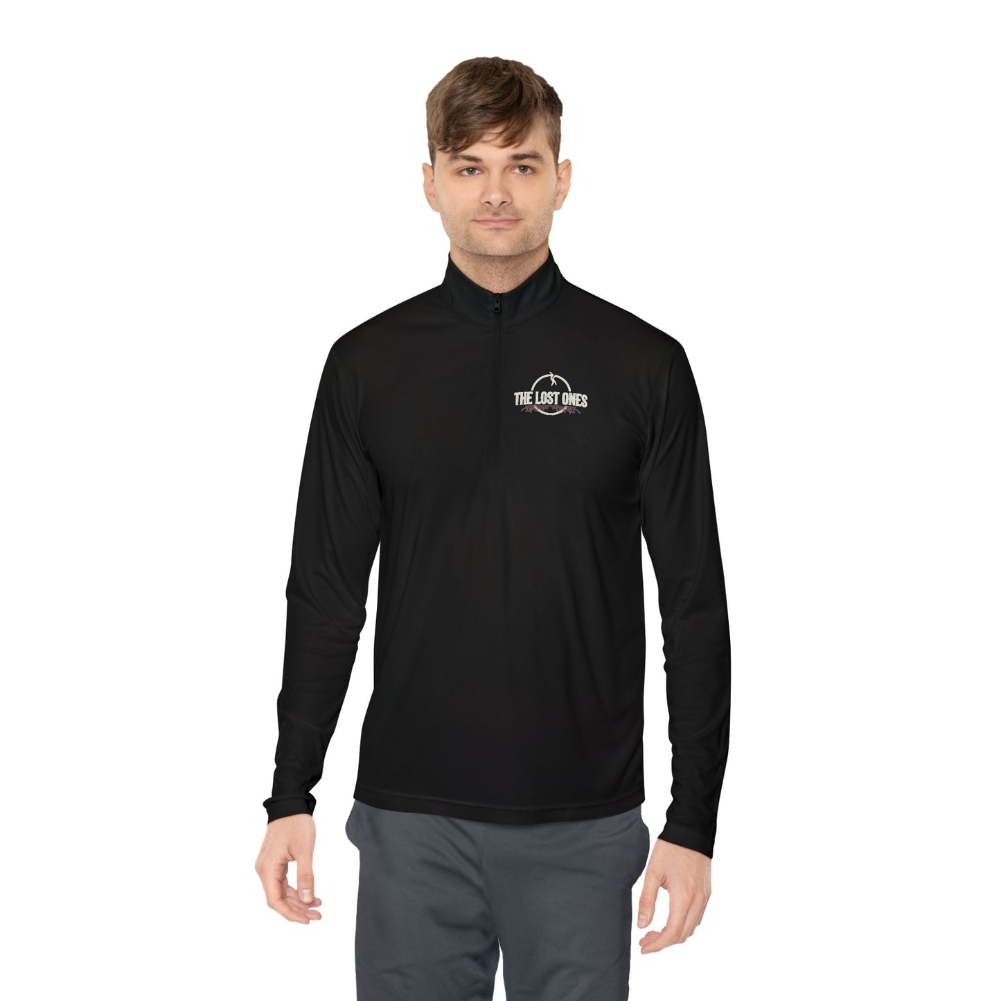 Quarter-Zip Pullover — Purple Lightning Brain Graphic