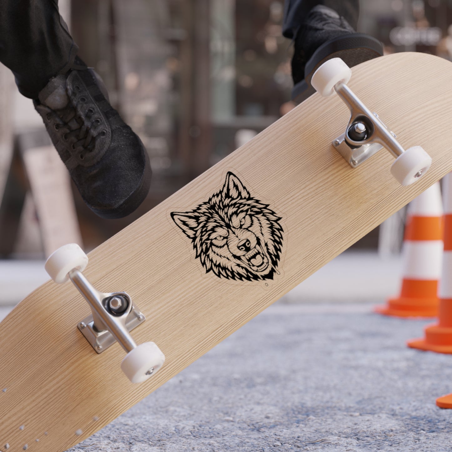 Wolf Head Die-Cut Sticker — Transparent Outdoor Vinyl Sticker