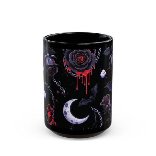 Moon & Bats Black Coffee Mug (11oz/15oz)