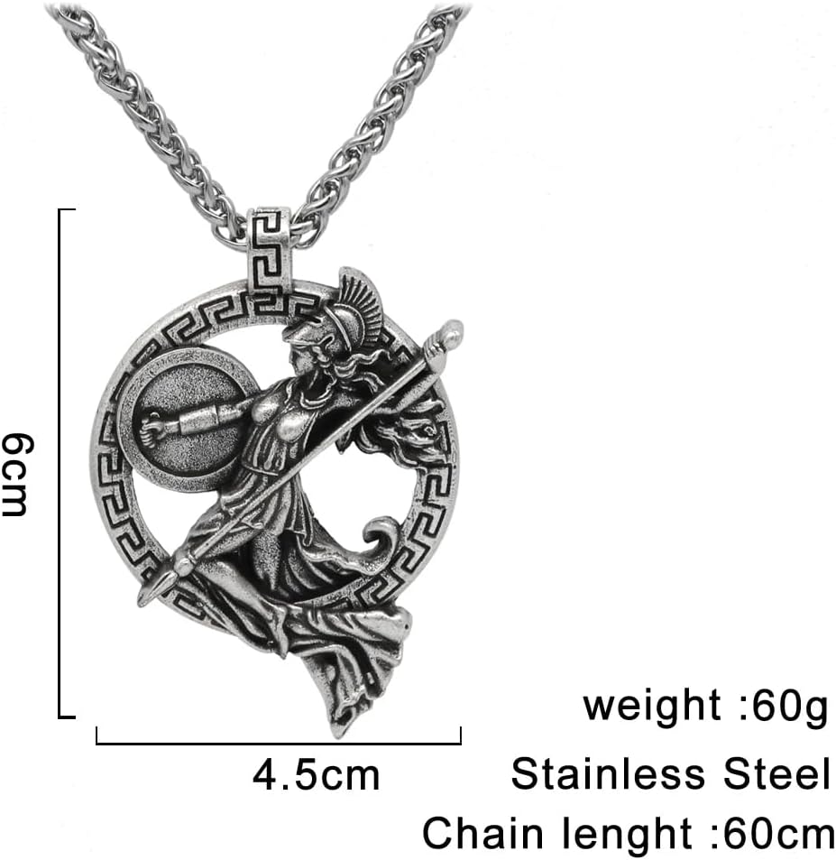 Athena Stainless Steel Necklace/Pendant - Mythology Jewelry
