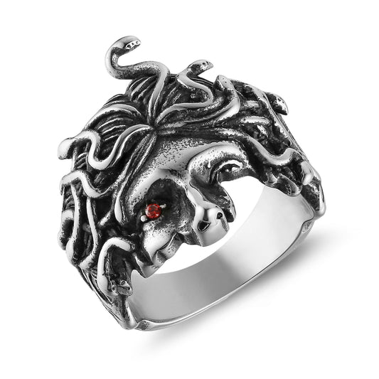 Medusa Ring for Men - Stainless Steel Greek Mythology Medusa Snake Ring