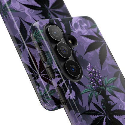 Purple Cannabis Skull Phone Case — Rugged Protective iPhone Cover