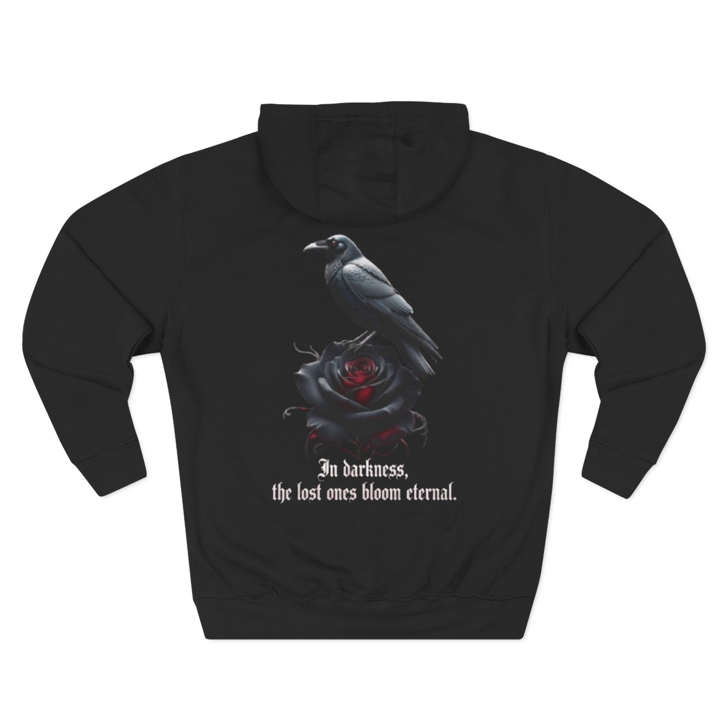 Lost Ones Hoodie — Gothic Rose & Raven Graphic Fleece Hoodie
