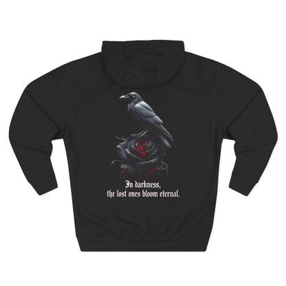 Lost Ones Hoodie — Gothic Rose & Raven Graphic Fleece Hoodie