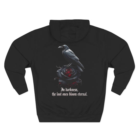 Lost Ones Hoodie — Gothic Rose & Raven Graphic Fleece Hoodie