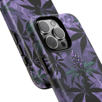Purple Cannabis Skull Phone Case — Rugged Protective iPhone Cover