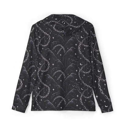 Men's Hooded Warmup — Night Sky Crescent Moon & Stars All-Over Print
