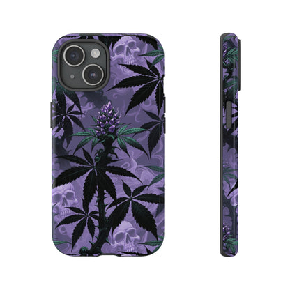 Purple Cannabis Skull Phone Case — Rugged Protective iPhone Cover