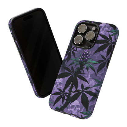 Purple Cannabis Skull Phone Case — Rugged Protective iPhone Cover