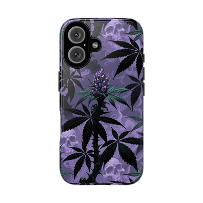 Purple Cannabis Skull Phone Case — Rugged Protective iPhone Cover