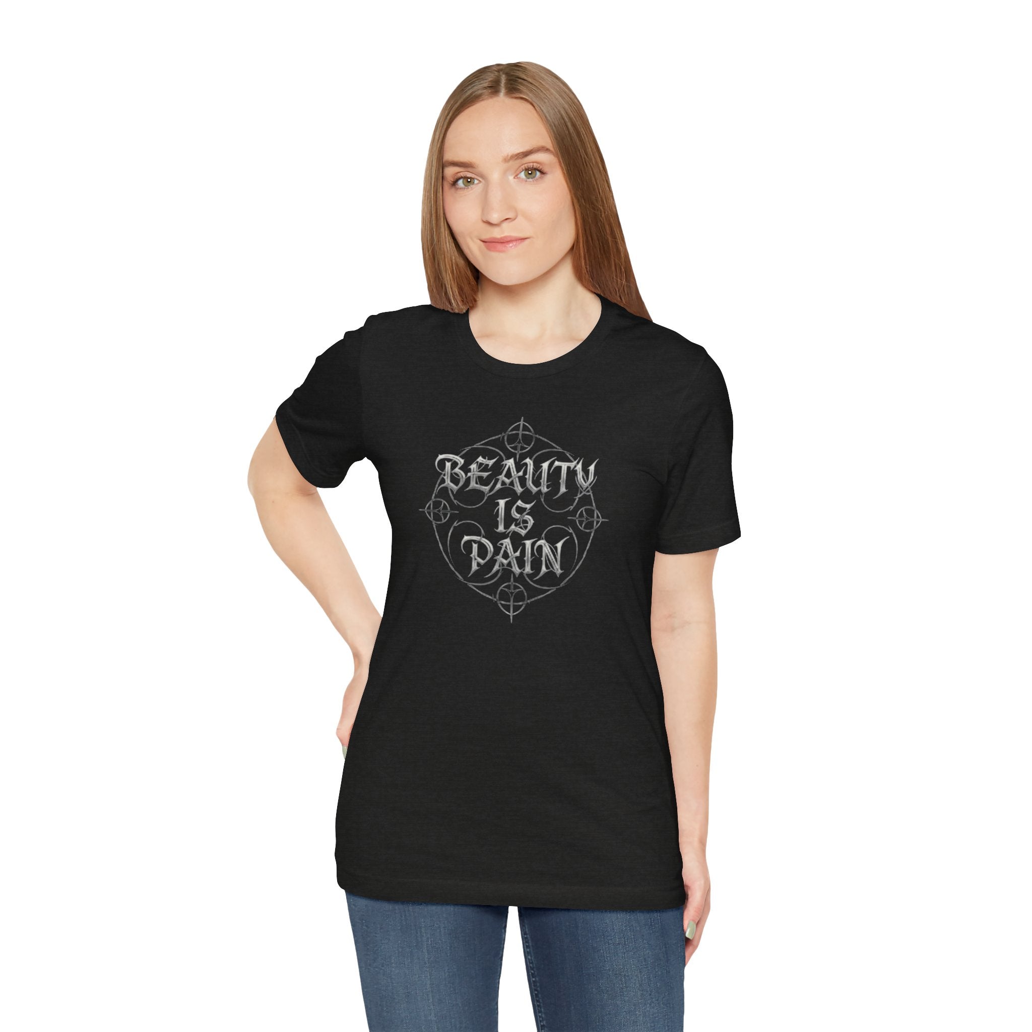 Medusa Portrait Tee — "Beauty Is Pain" Gothic Graphic T‑Shirt