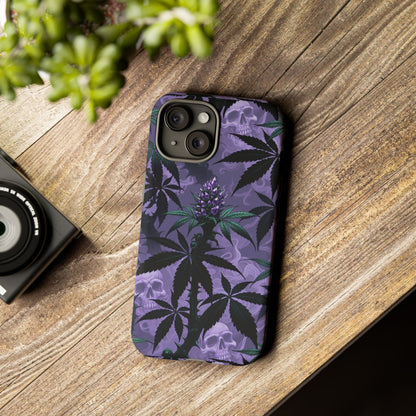 Purple Cannabis Skull Phone Case — Rugged Protective iPhone Cover