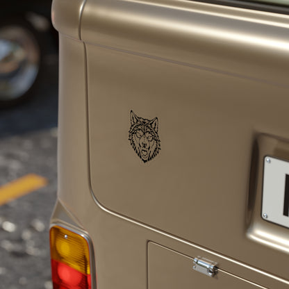 Wolf Head Die-Cut Sticker — Transparent Outdoor Vinyl Sticker