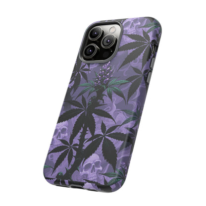 Purple Cannabis Skull Phone Case — Rugged Protective iPhone Cover