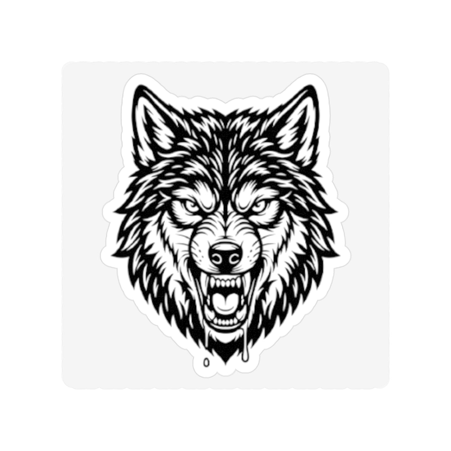 Wolf Head Die-Cut Sticker — Transparent Outdoor Vinyl Sticker