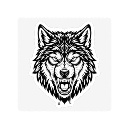 Wolf Head Die-Cut Sticker — Transparent Outdoor Vinyl Sticker