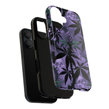 Purple Cannabis Skull Phone Case — Rugged Protective iPhone Cover