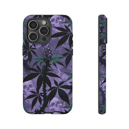 Purple Cannabis Skull Phone Case — Rugged Protective iPhone Cover
