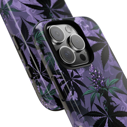 Purple Cannabis Skull Phone Case — Rugged Protective iPhone Cover