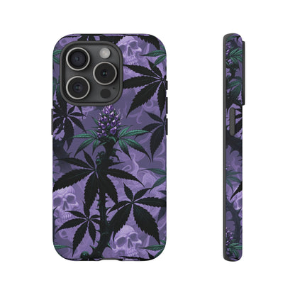 Purple Cannabis Skull Phone Case — Rugged Protective iPhone Cover