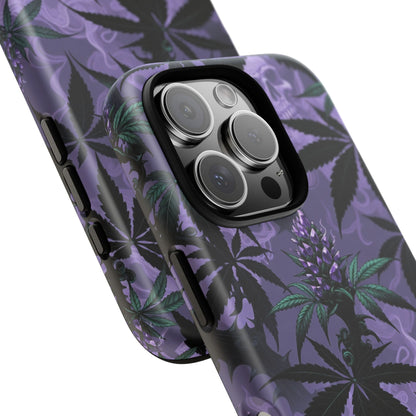 Purple Cannabis Skull Phone Case — Rugged Protective iPhone Cover