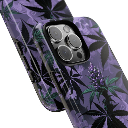 Purple Cannabis Skull Phone Case — Rugged Protective iPhone Cover
