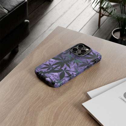 Purple Cannabis Skull Phone Case — Rugged Protective iPhone Cover