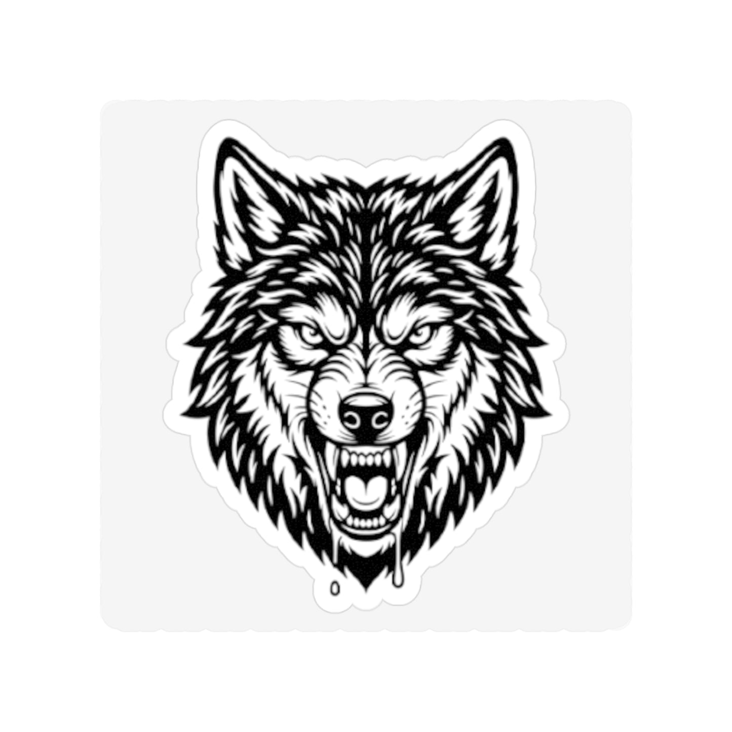 Wolf Head Die-Cut Sticker — Transparent Outdoor Vinyl Sticker