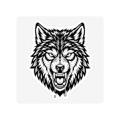 Wolf Head Die-Cut Sticker — Transparent Outdoor Vinyl Sticker