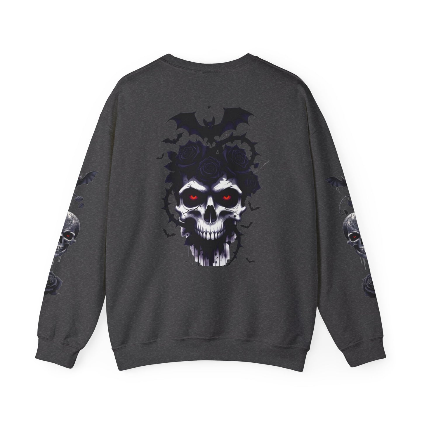 Crewneck Sweatshirt — "The Lost Ones" Gothic Skull & Bats Pullover