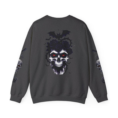 Crewneck Sweatshirt — "The Lost Ones" Gothic Skull & Bats Pullover