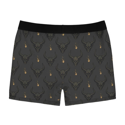 Skull Horns Boxer Briefs — Dark Gothic All-Over Print Men's Underwear