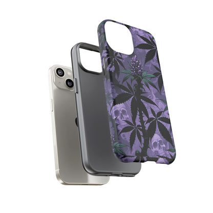 Purple Cannabis Skull Phone Case — Rugged Protective iPhone Cover