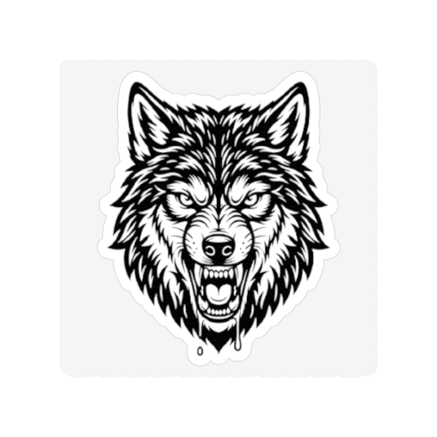 Wolf Head Die-Cut Sticker — Transparent Outdoor Vinyl Sticker