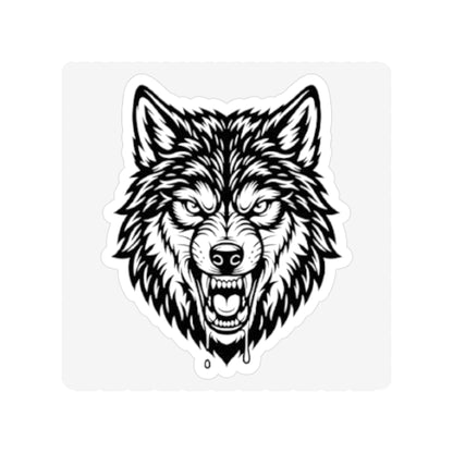Wolf Head Die-Cut Sticker — Transparent Outdoor Vinyl Sticker