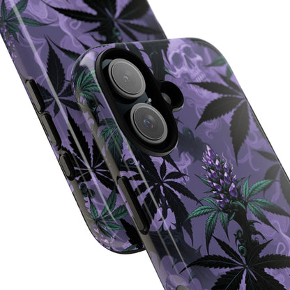 Purple Cannabis Skull Phone Case — Rugged Protective iPhone Cover