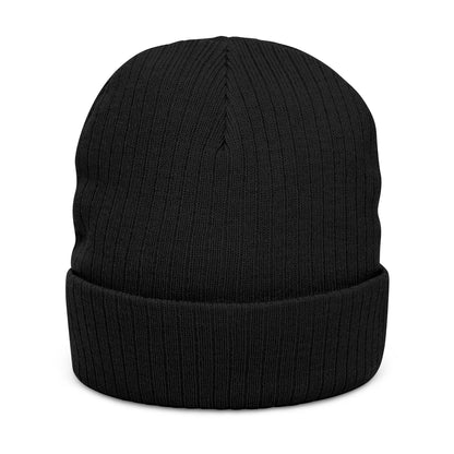 Embroidered 'The Lost Ones' Ribbed Knit Beanie — Black Cozy Winter Hat