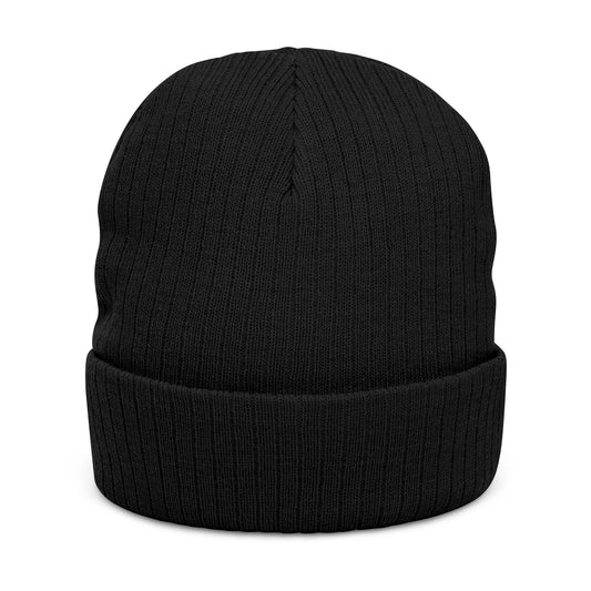Embroidered 'The Lost Ones' Ribbed Knit Beanie — Black Cozy Winter Hat
