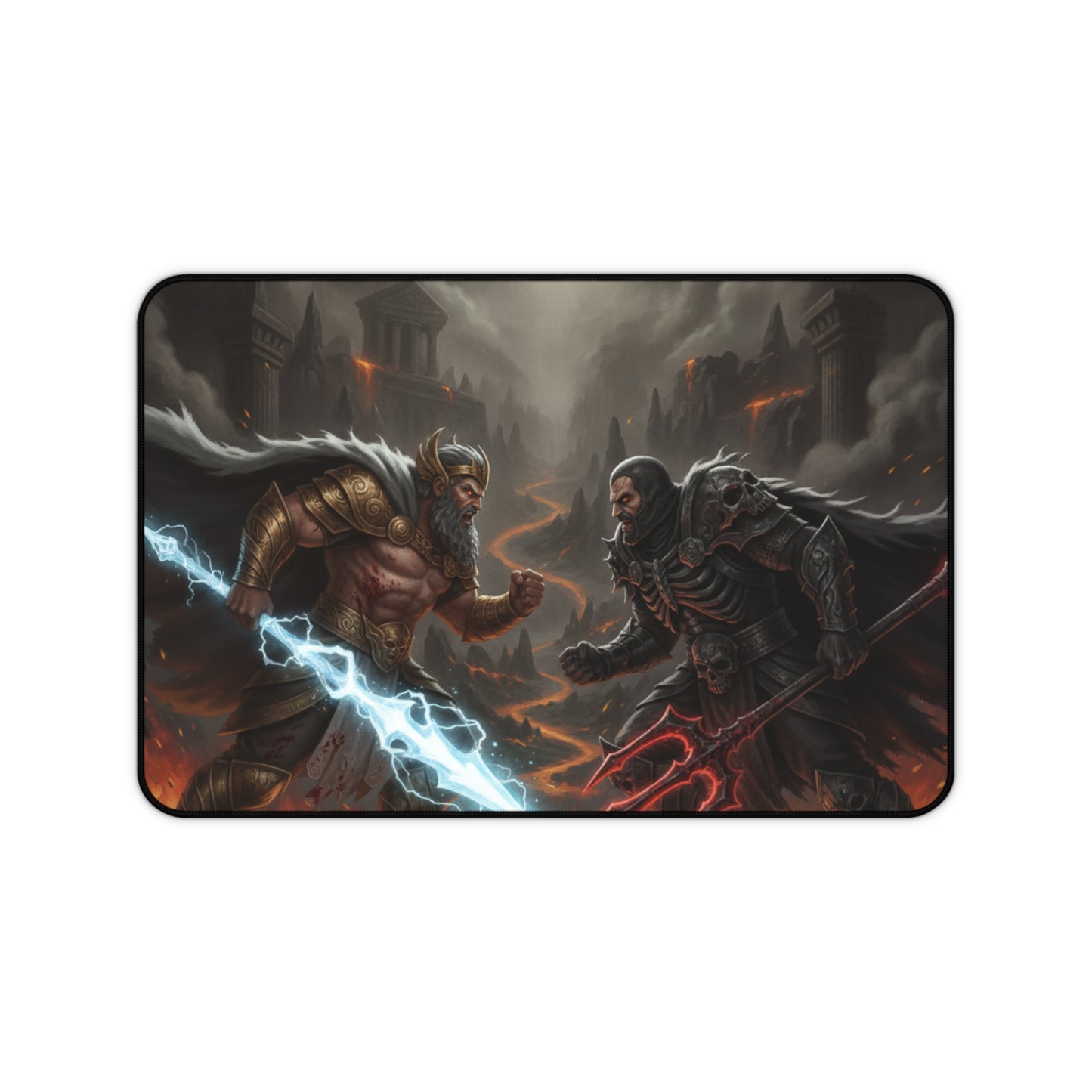 Epic Battle Gaming Desk Mat — Zeus vs Hades Mouse Pad