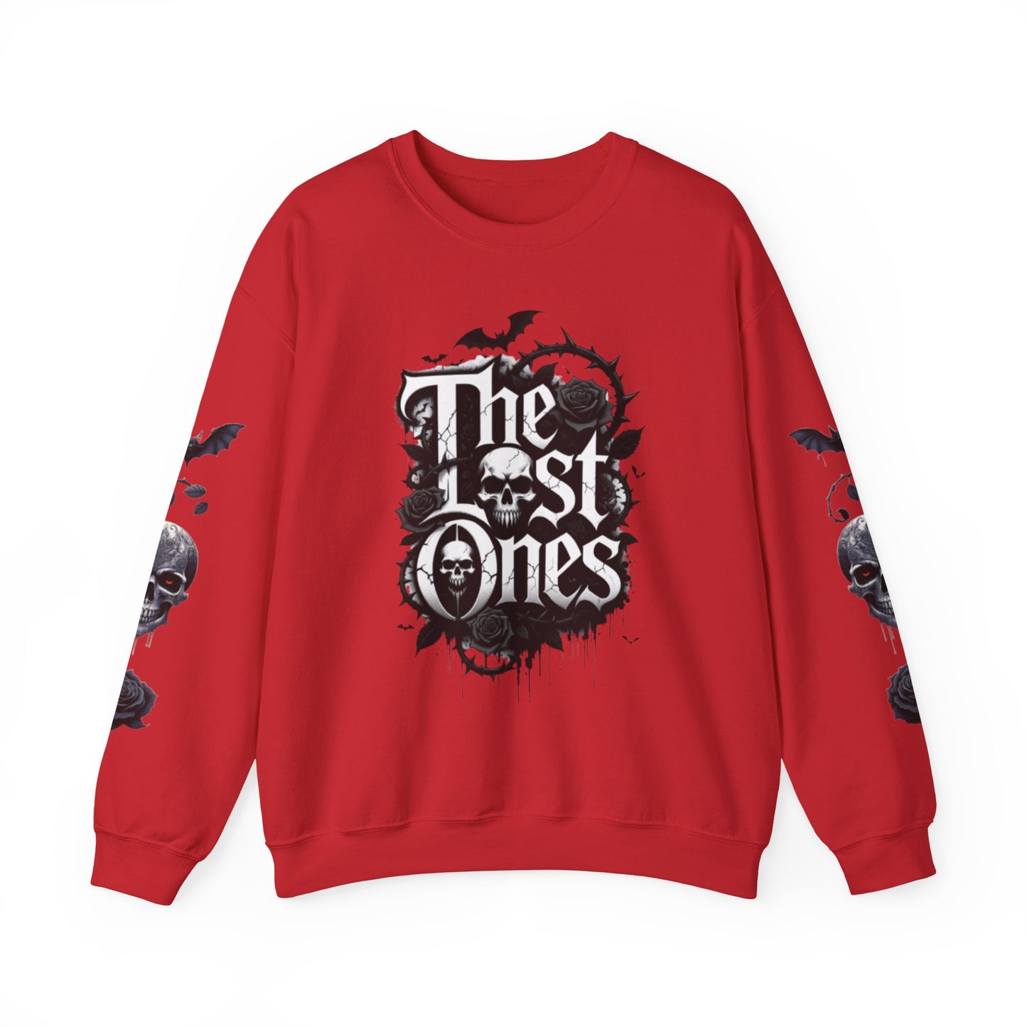 Crewneck Sweatshirt — "The Lost Ones" Gothic Skull & Bats Pullover