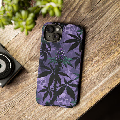 Purple Cannabis Skull Phone Case — Rugged Protective iPhone Cover