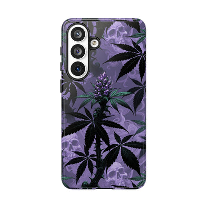 Purple Cannabis Skull Phone Case — Rugged Protective iPhone Cover