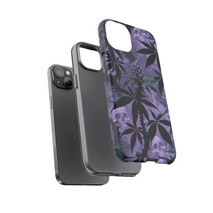 Purple Cannabis Skull Phone Case — Rugged Protective iPhone Cover