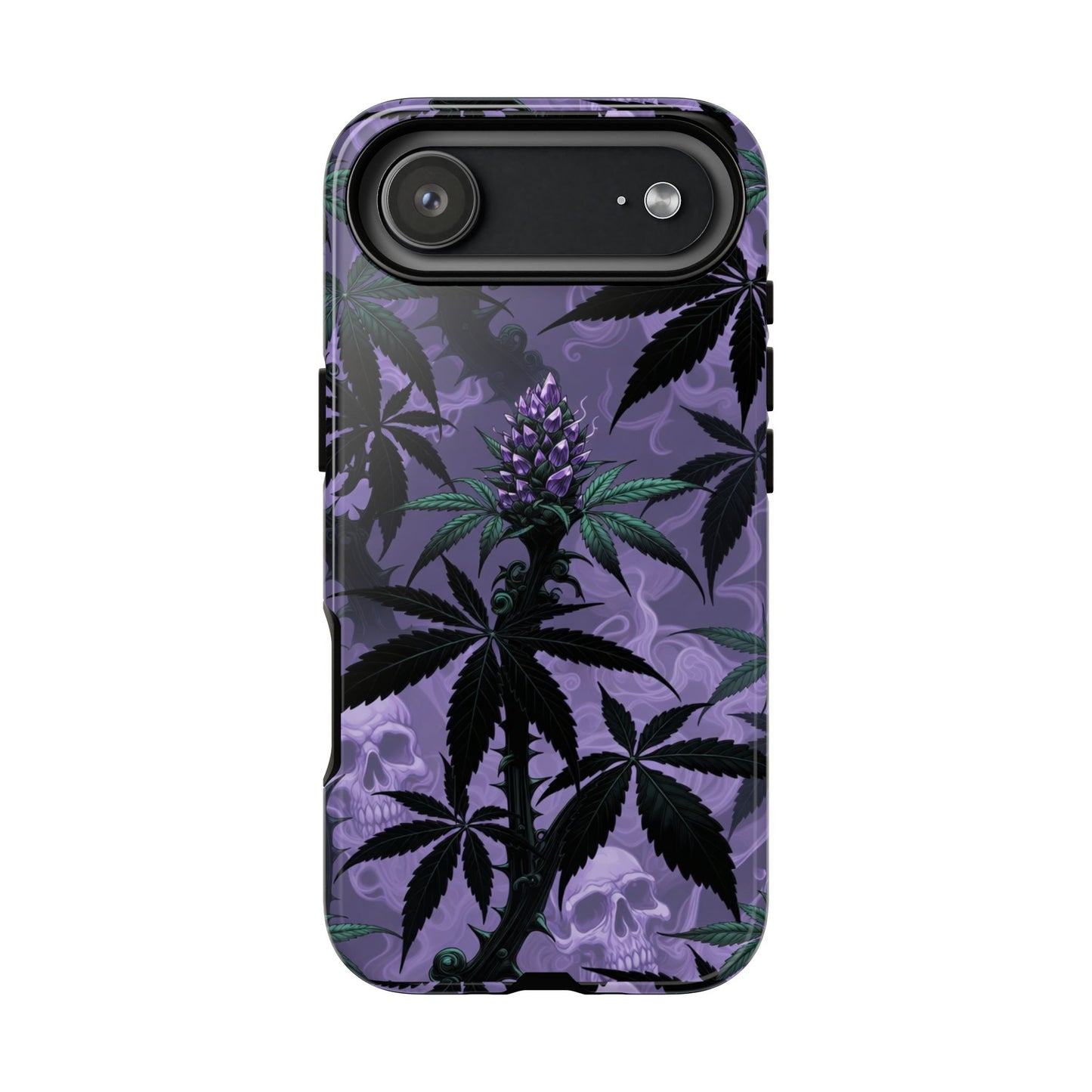 Purple Cannabis Skull Phone Case — Rugged Protective iPhone Cover