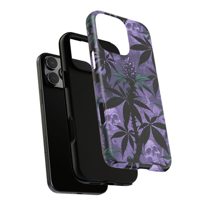 Purple Cannabis Skull Phone Case — Rugged Protective iPhone Cover