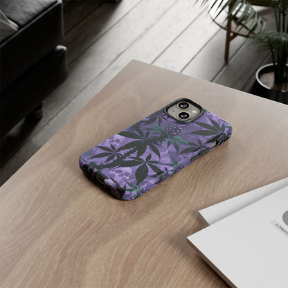 Purple Cannabis Skull Phone Case — Rugged Protective iPhone Cover