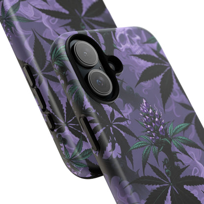 Purple Cannabis Skull Phone Case — Rugged Protective iPhone Cover