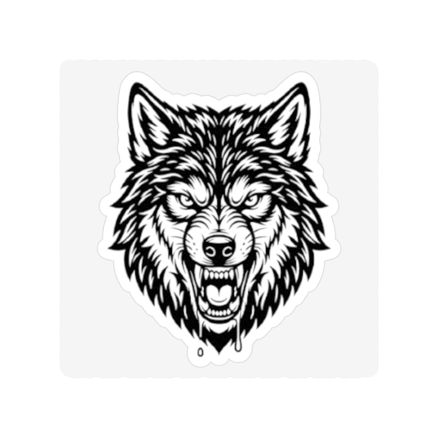 Wolf Head Die-Cut Sticker — Transparent Outdoor Vinyl Sticker