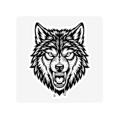 Wolf Head Die-Cut Sticker — Transparent Outdoor Vinyl Sticker